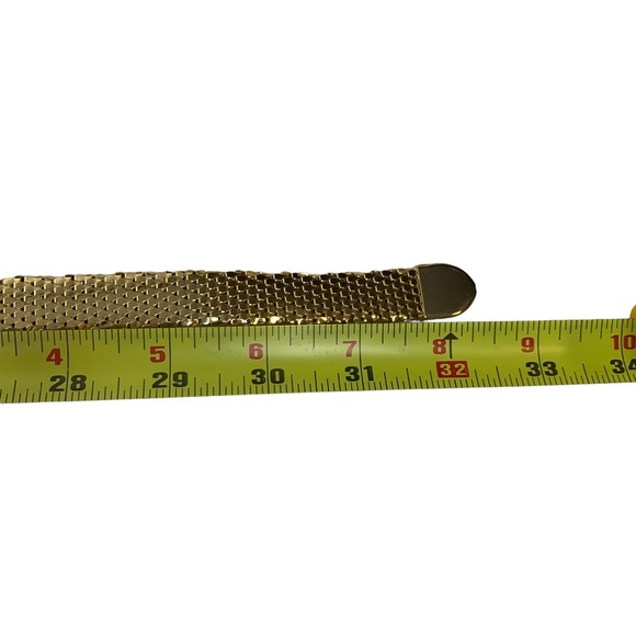 Gold Tone Shiny Snake Scale 70-s 80's Style Disco Retro Slider Womens Belt Sz S - Picture 8 of 8